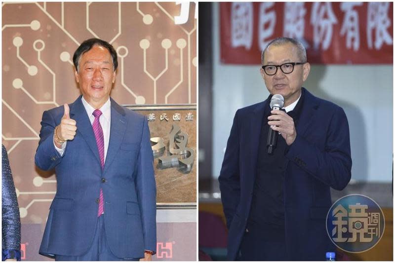 富比士新公布的台灣50大富豪榜，鴻海創辦人郭台銘（左圖）以排名第六居科技業之首，國巨董事長陳泰銘（右圖）則跌出10名之外。（本刊資料照）