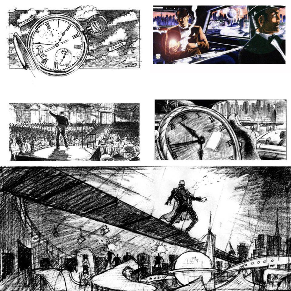 Coppola had been developing the project for years, with a script topping out at 200-plus pages. He had commissioned concept art/storyboards, and was casting and shooting test footage before 9/11, but the terror attacks made a film about an alterna-world New York a hard sell. It’s been dormant since. (Art via Shefelboards.com)