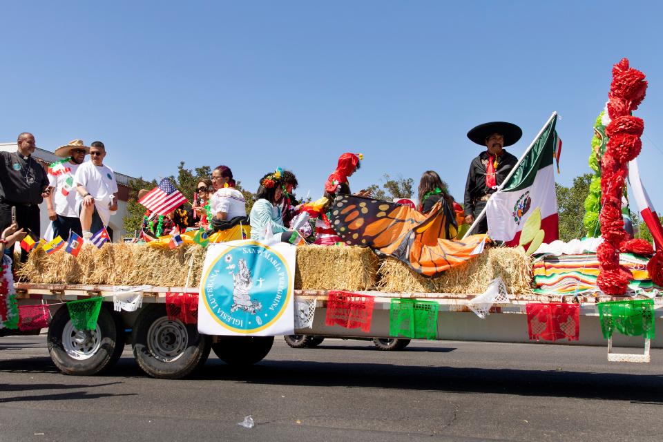 One of the floats at the Cinco De Mayo Parade in Stockton on Sunday.