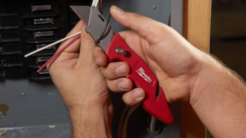 This pocket knife by Milwaukee's is not only convenient, but it is portable for on the go projects as well.