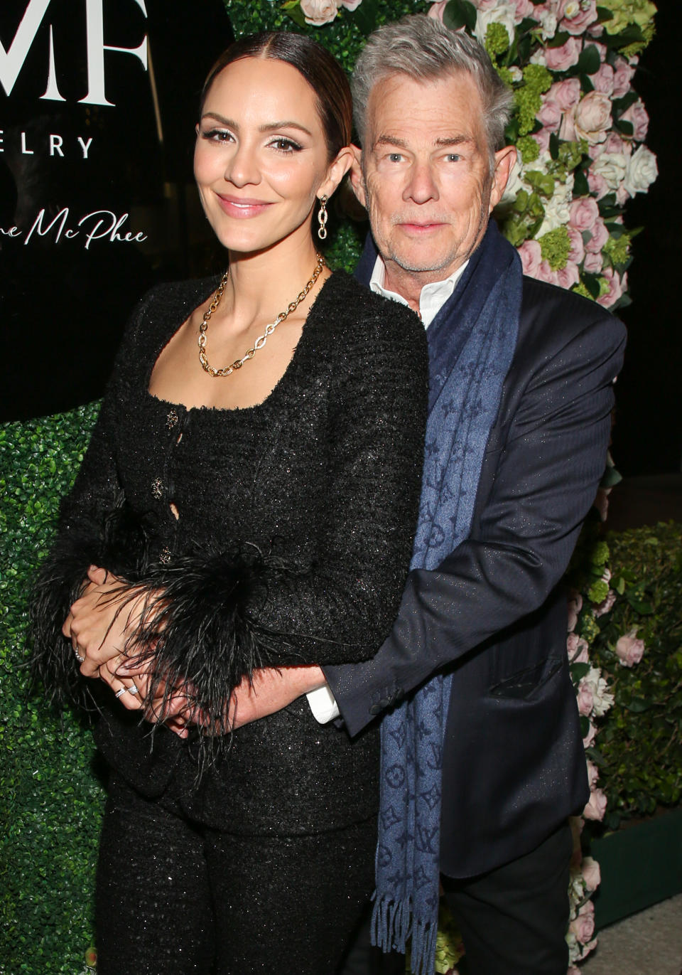 Stock picture of David Foster and his wife Katherine McPhee who welcomed a son in Remmie in 2021. (Getty Images)