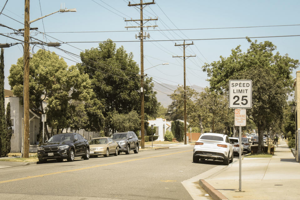 cars parked in a neighborhood