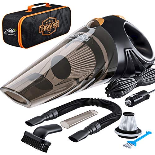 ThisWorx Car Vacuum Cleaner - Portable, High Power, Handheld Vacuums w/ 3 Attachments, 16 Ft Co…