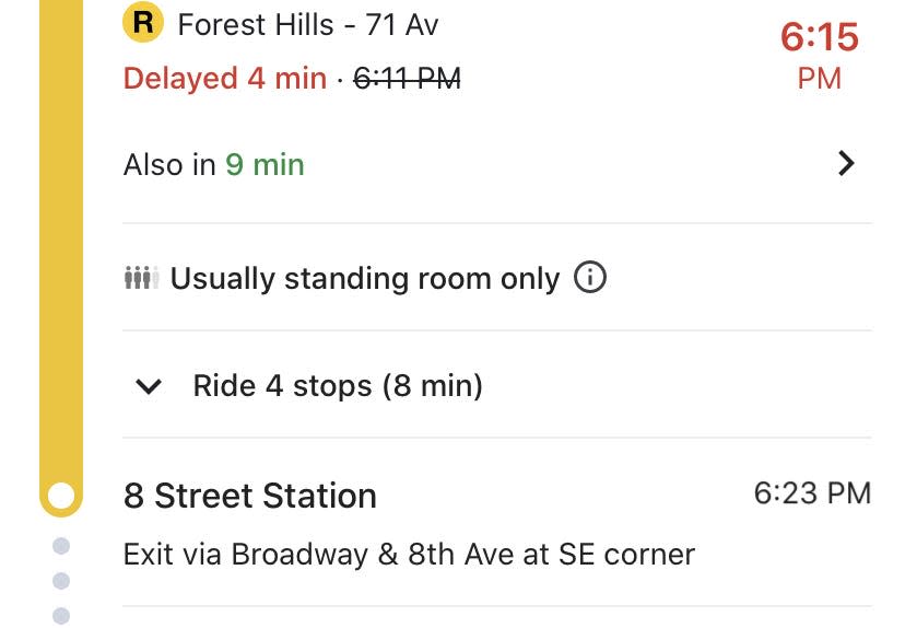 Google Maps Crowded Train