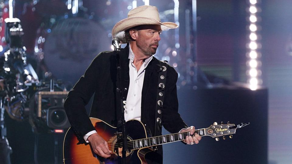 <div>File: Toby Keith performs on stage during the 2023 People's Choice Country Awards held at the Grand Ole Opry House on September 28, 2023 in Nashville, Tennessee. (Photo by Mickey Bernal/NBC via Getty Images)</div>