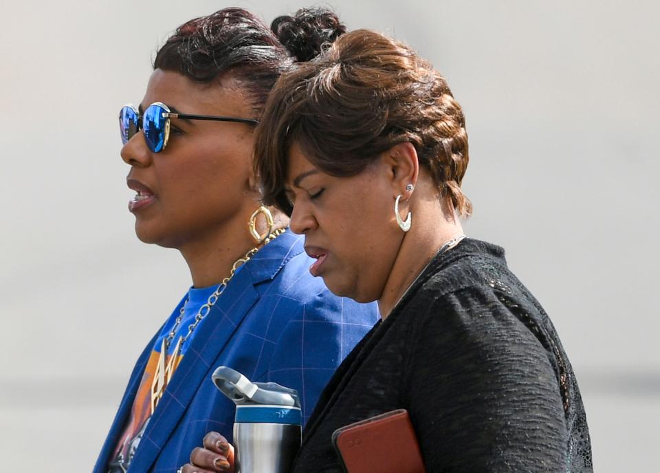 Bernice King arrives during the 57th anniversary of the Bloody Sunday March in Selma, Ala., on Sunday March 6, 2022.