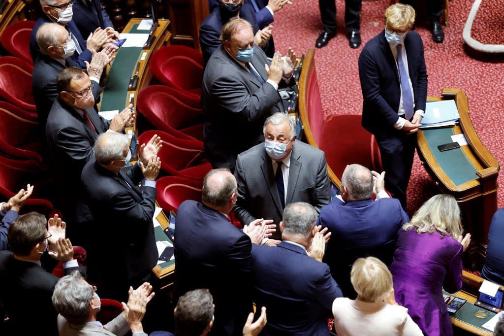 Le président du Sénat, Gérard Larcher, dans l'hémicycle de la Chambre haute le 1er octobre 2020 - AFP / Thomas Coex