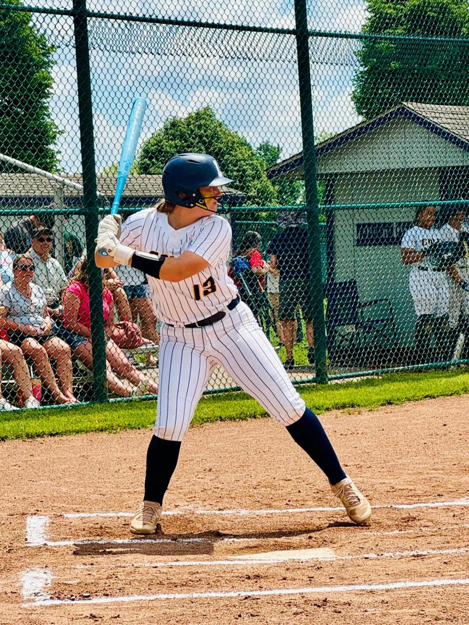 Lancaster sophomore Kendall Brown hit an RBI single to give the Lady Gales a 1-0 lead in the third inning and they would go on to win 2-0 over Olentangy Liberty in Saturday's district championship game.