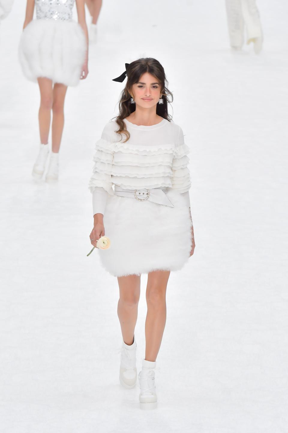 PARIS, FRANCE - MARCH 05: Penelope Cruz walks the runway during the Chanel show as part of the Paris Fashion Week Womenswear Fall/Winter 2019/2020 on March 5, 2019 in Paris, France. (Photo by Victor Boyko/Getty Images)