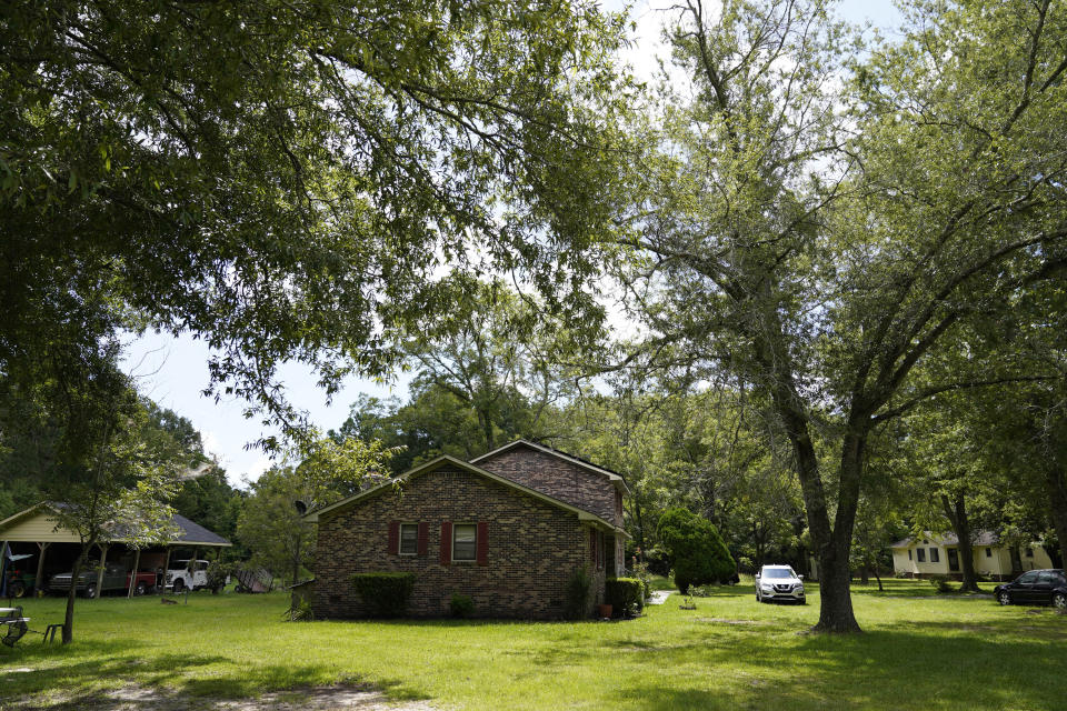 Houses on the Smalls family property are seen Thursday, July 27, 2023, in Phillips Community, an unincorporated area near Mount Pleasant, S.C. (AP Photo/Erik Verduzco)