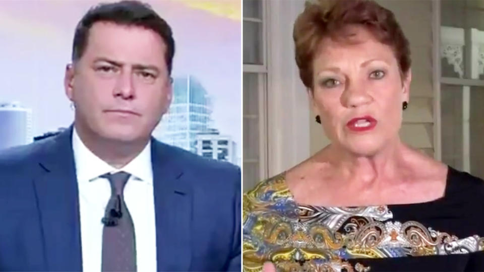 Pauline Hanson, pictured here with Karl Stefanovic during an interview with the Today Show.
