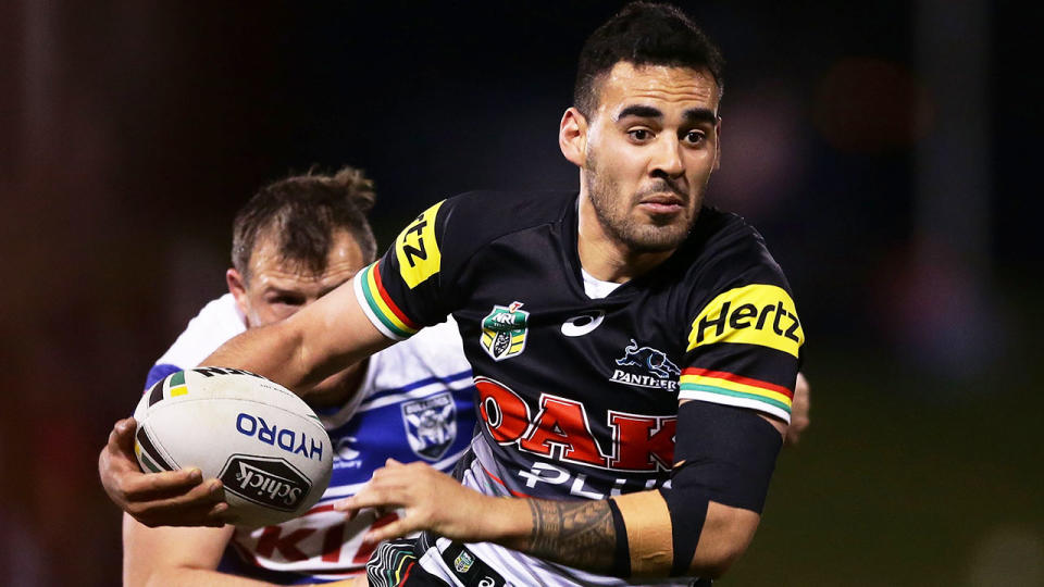 Seen here, Tyrone May in action for the Penrith Panthers in the NRL. 