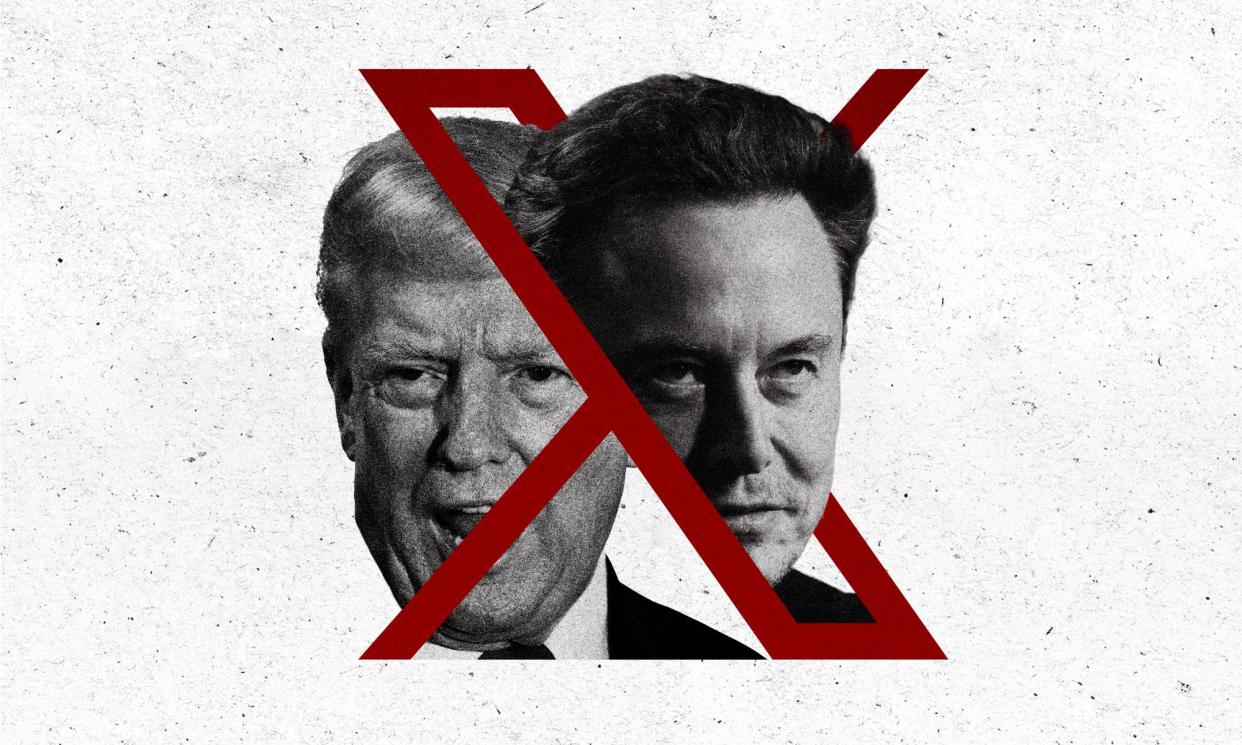 <span>‘Musk is a tech utopian with no attachment to democracy.’</span><span>Composite: Guardian Design; Getty Images/Reuters</span>