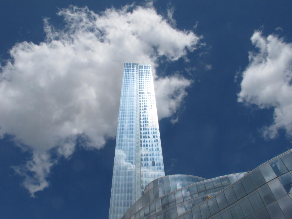 This May 3, 2021 photo shows the exterior of the Ocean Casino Resort in Atlantic City, N.J. On Tuesday, May 11 the American Gaming Association released statistics showing that the U.S. commercial casino industry matched its best quarter ever in terms of revenue in the first three months of 2021, taking in more than $11.1 billion as customers continued returning amid the COVID-19 pandemic. (AP Photo/Wayne Parry)