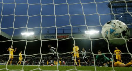 Britain Football Soccer - Newcastle United v Preston North End - Sky Bet Championship - St James' Park - 24/4/17 Newcastle United's Christian Atsu celebrates scoring their second goal Mandatory Credit: Action Images / Lee Smith Livepic