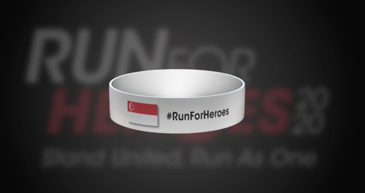 The Run for Heroes wristband for participants and frontline healthcare staff. (PHOTO: Run for Heroes)