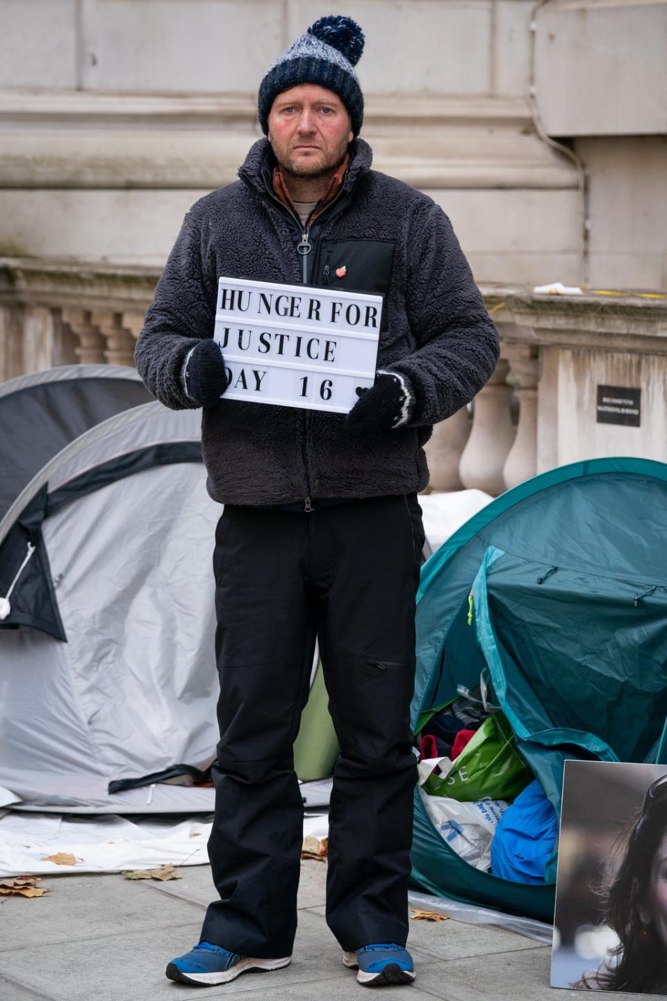 Mr Ratcliffe is on day 16 of his hunger strike (Aaron Chown/PA) (PA Wire)