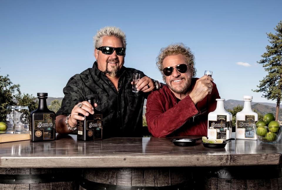 Chef Guy Fieri and rocker Sammy Hagar have increased their line of Santo Spirits to include Santo Tequila Reposado (launched 2021), Santo Tequila Blanco 110 (launched 2022) and the latest: Santo Añejo Tequila.