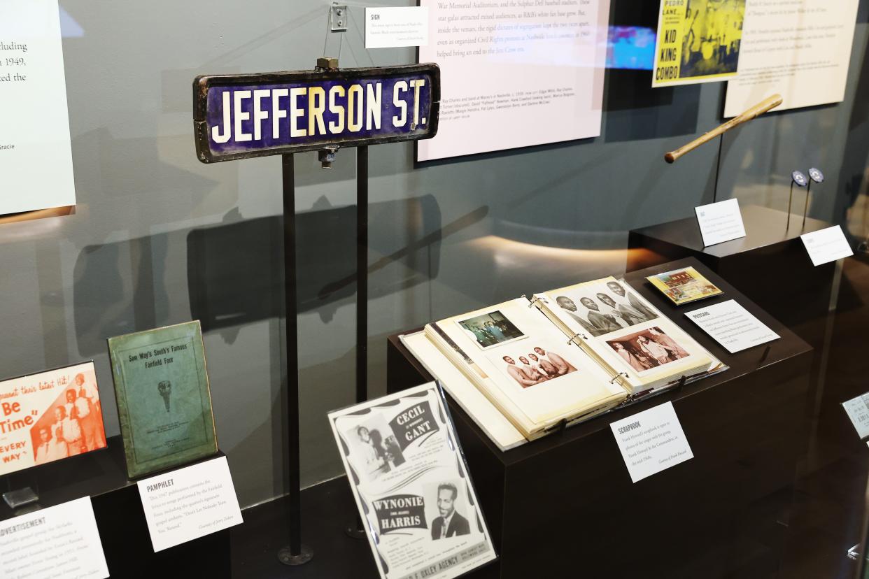 A view of the exhibit at the opening of "Night Train to Nashville: Music City Rhythm & Blues Revisited" at Country Music Hall of Fame and Museum on April 25, 2024 in Nashville, Tennessee.