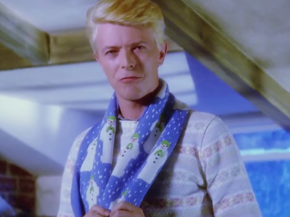 Bowie in a scarf