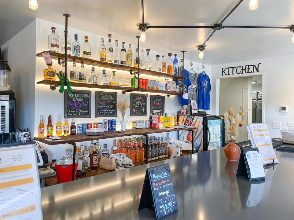 The bar and service counter at el Barrio Tacos & Tequila in Athens, Ga. on Wednesday, July 12, 2023.