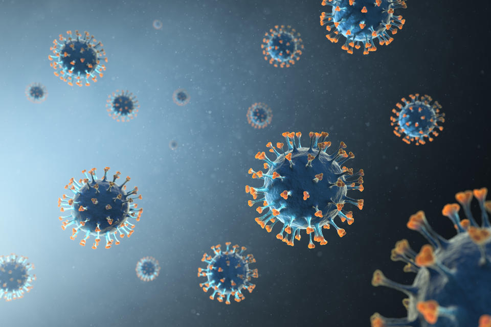 3d visualization of corona virus scene