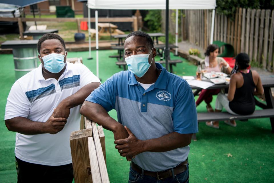 Brothers Will Radford, left, and Rha Radford, right, own The Local Distro in Nashville, Tenn., Wednesday, Aug. 19, 2020.