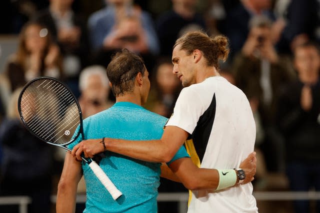 Alexander Zverev, right, beat Rafael Nadal in straight sets