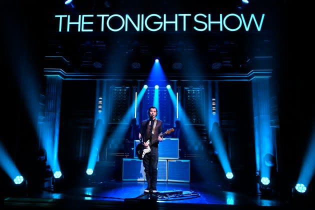 Musical guest Bush performs on  'The Tonight Show.' - Credit: Todd Owyoung/NBC via Getty Image