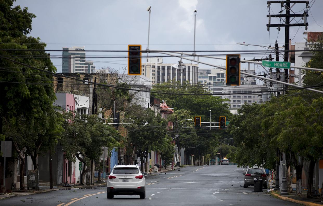 The Condado tourist zone in San Juan awoke to a general island power outage after Hurricane Fiona struck the Caribbean nation on Monday, Sept. 19, 2022, in San Juan, Puerto Rico.