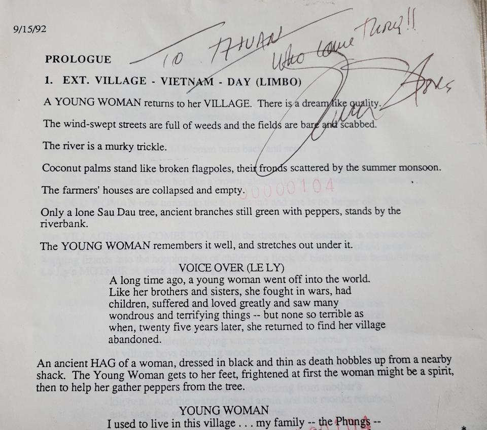 Oliver Stone, who has won Oscars for screenwriting "Midnight Express" and directing "Platoon" and "Born on the Fourth of July," signed his "Heaven and Earth" screenplay for Thuan Le Elston.