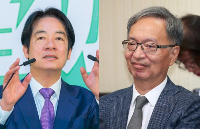 賴清德(左)選前開政見支票，選後薛瑞元(右)當政策煞車皮，李彥秀直批騙票唱雙簧大戲。（合成圖／郭吉銓、劉宗龍攝）