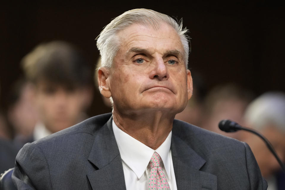 PGA Tour board member Jimmy Dunne at the July 2023 Senate hearing on the proposed PGA Tour-LIV Golf partnership. (AP Photo/Patrick Semansky)