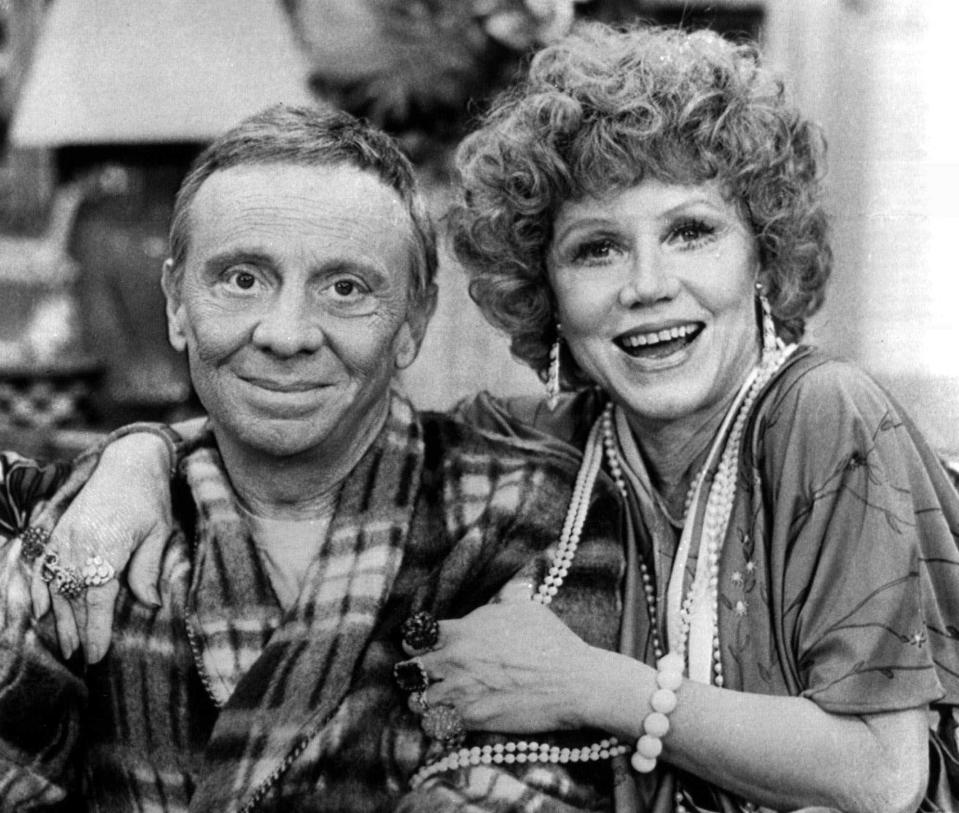 Actor Norman Fell and Audra Lindley, shown here in 1979, played Stanley and Helen Roper on ABC's "Three's Company," which debuted in 1977.