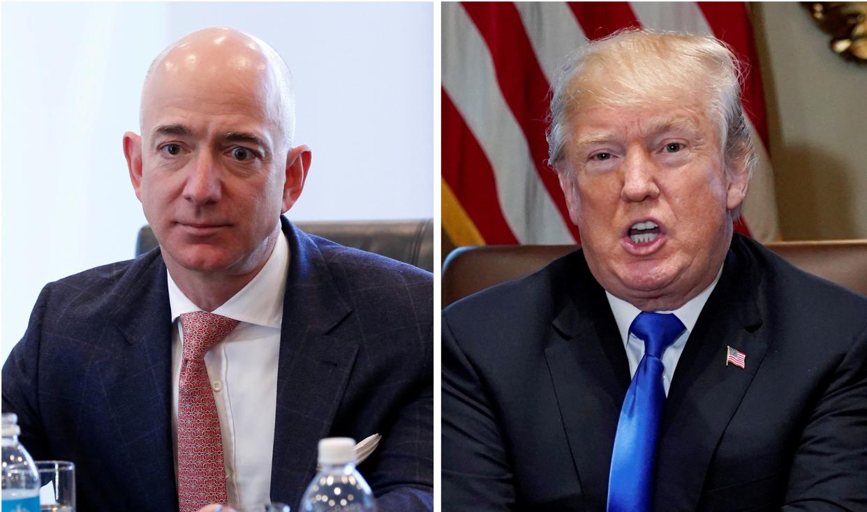 President Donald Trump's attacks on Amazon CEO Jeff Bezos have nothing to do with anything the online retail giant has done. (Photo: Reuters)