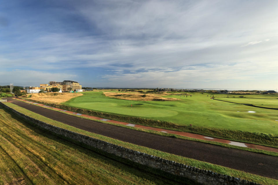 Looking back down the 'Road Hole' par-4 17th at St Andrews