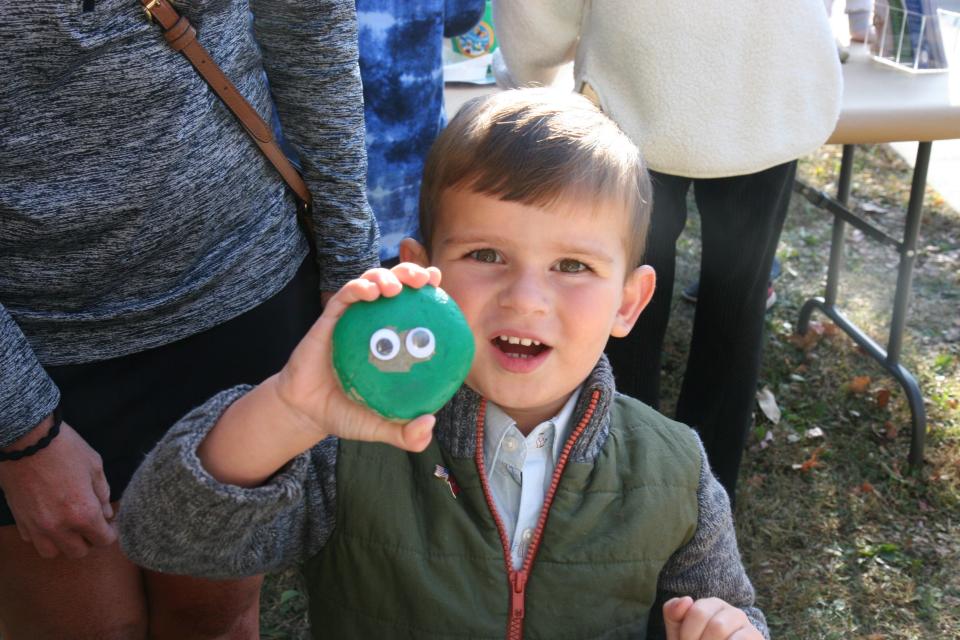 During the dedication of the Storybook Trail at Collier Preserve, folks got to paint rocks as a craft.
