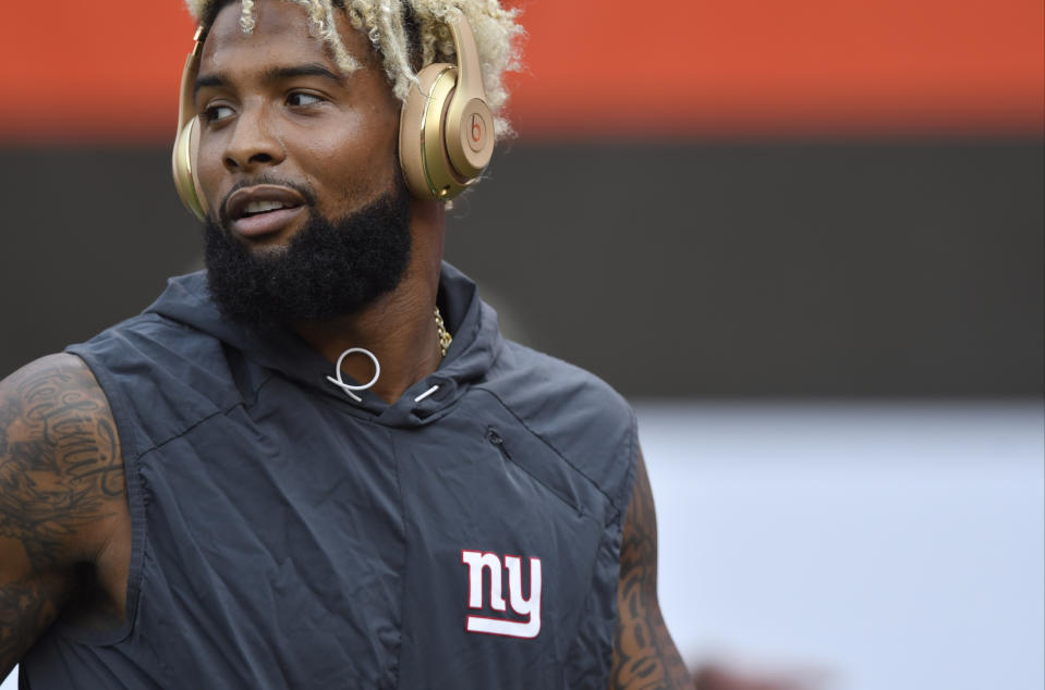 Odell Beckham could miss the regular-season opener with an ankle injury, according to a report. (AP)