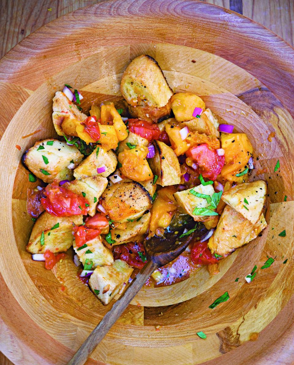 Grilled Bread and Tomato Salad