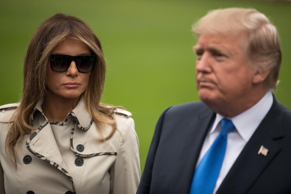 Is that really Melania Trump standing next to the president? (Photo: Getty Images)