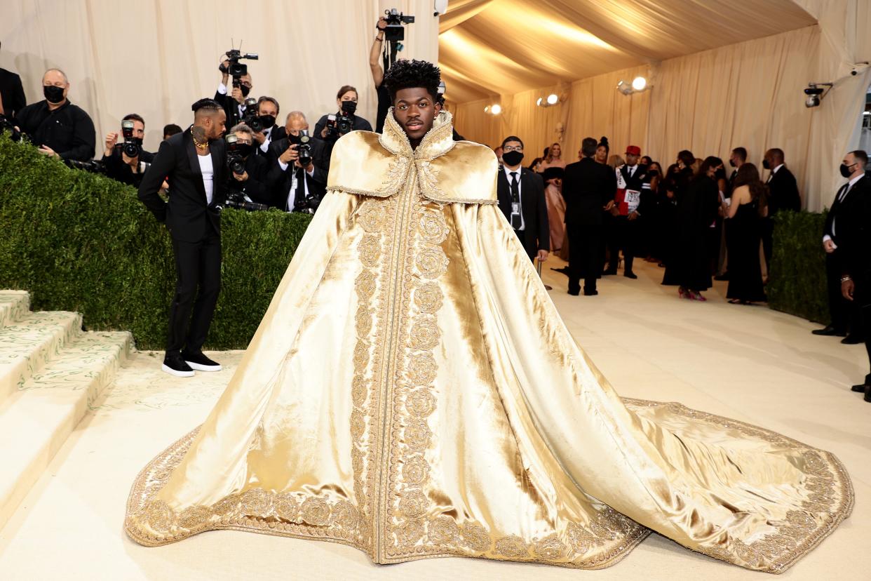 Lil Nas X attends The 2021 Met Gala Celebrating In America: A Lexicon Of Fashion at Metropolitan Museum of Art on Sept. 13, 2021 in New York.