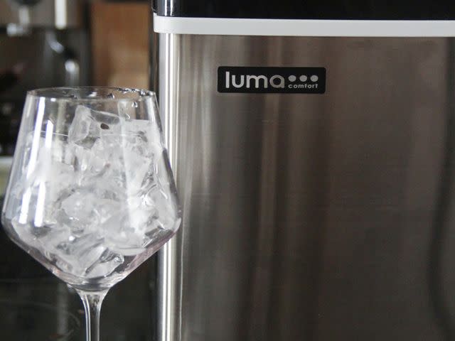 <p>Serious Eats / Madeline Muzzi</p> The Luma ice maker created ice with a lack of bubbles, meaning it's harder and melts more slowly.