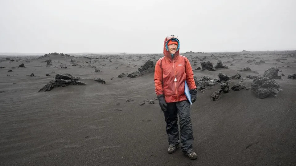 NASA astronaut Christina Koch participates on August 1 in crew geology training in Iceland ahead of the Artemis II mission. - Robert Markowitz/NASA