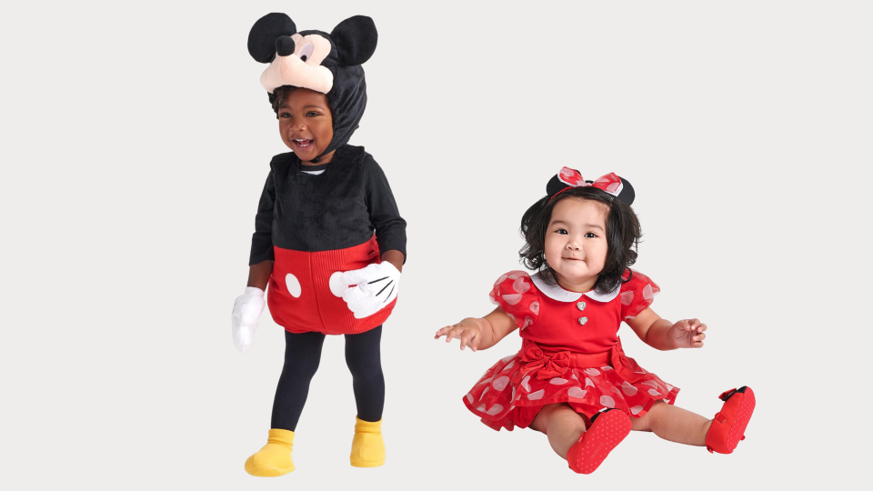 Sibling Halloween costumes: Minnie and Mickey