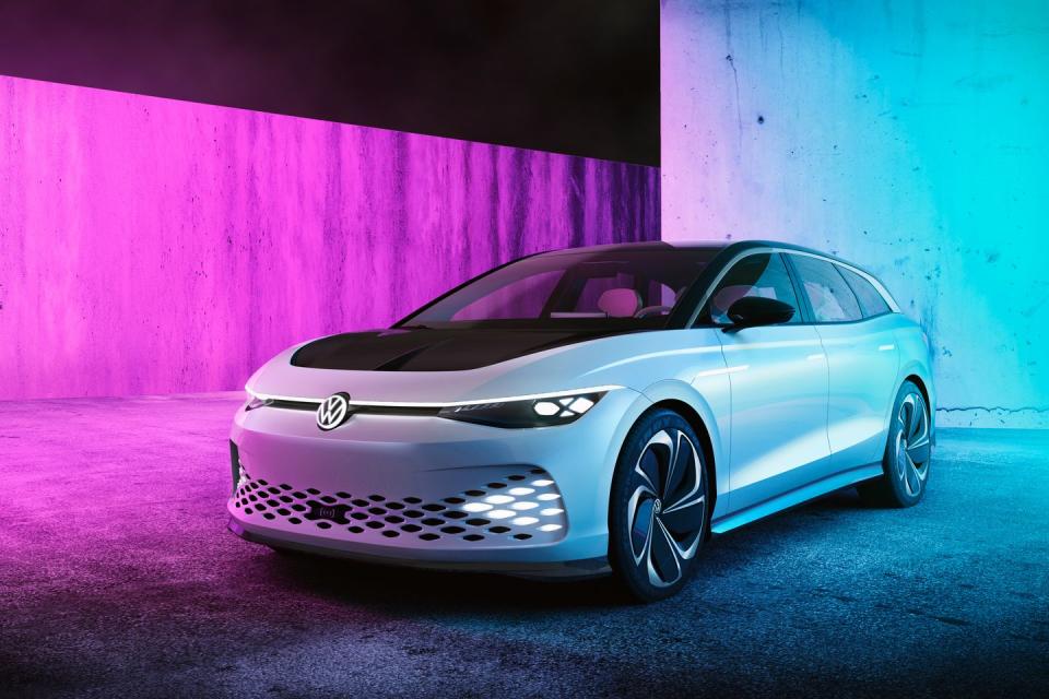 <p>The <a href="https://www.caranddriver.com/news/a29851066/vw-id-space-vizzion-concept-ev-revealed/" rel="nofollow noopener" target="_blank" data-ylk="slk:Volkswagen I.D. Space Vizzion;elm:context_link;itc:0;sec:content-canvas" class="link ">Volkswagen I.D. Space Vizzion</a> concept made its debut at the Los Angeles auto show, where it looked very production ready. It will be VW's third U.S. EV offering, coming in 2022. Although wagons are a perpetually tough sell in the U.S., VW touts its large interior and high aerodynamic efficiency, which help to boost the large wagon's range to a claimed 300 miles. —<em>Dave VanderWerp</em><br></p>