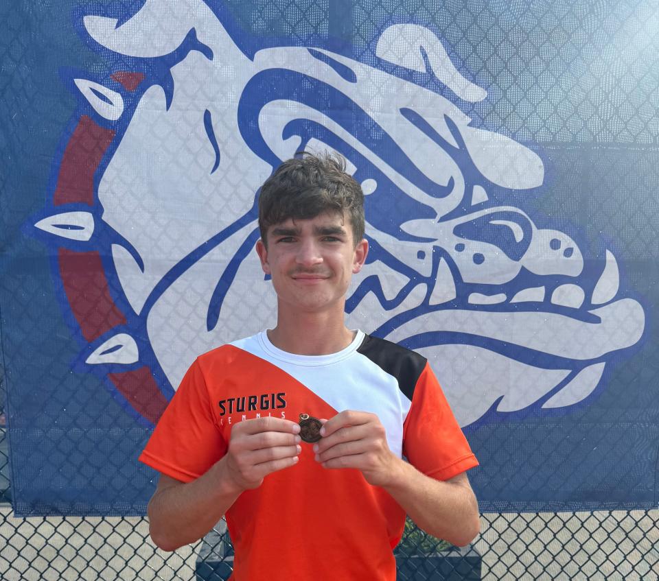 George Ebert of Sturgis won the No. 1 singles flight in Mason on Saturday.