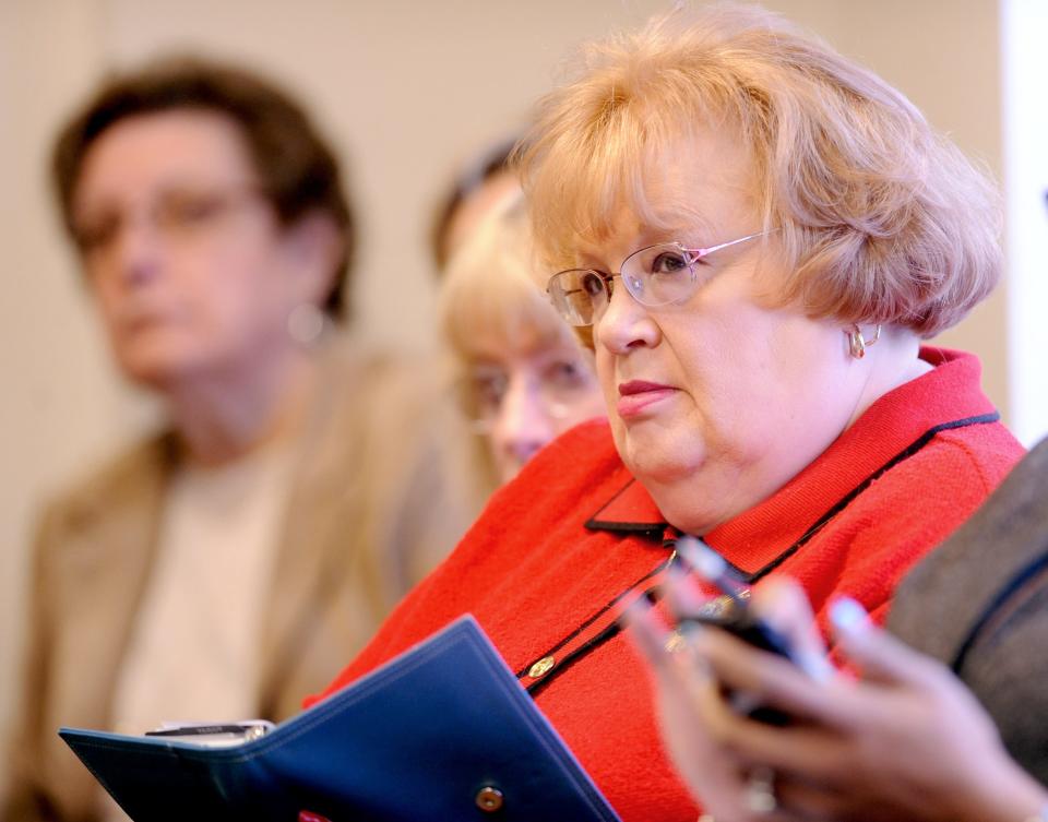 Carol Wood of the Lansing City Council listens during a meeting between BWL officials and the Community Review Team to answer questions about the handling of an ice storm power outage by BWL. Photo taken 3/10/2014 by Greg DeRuiter/LSJ