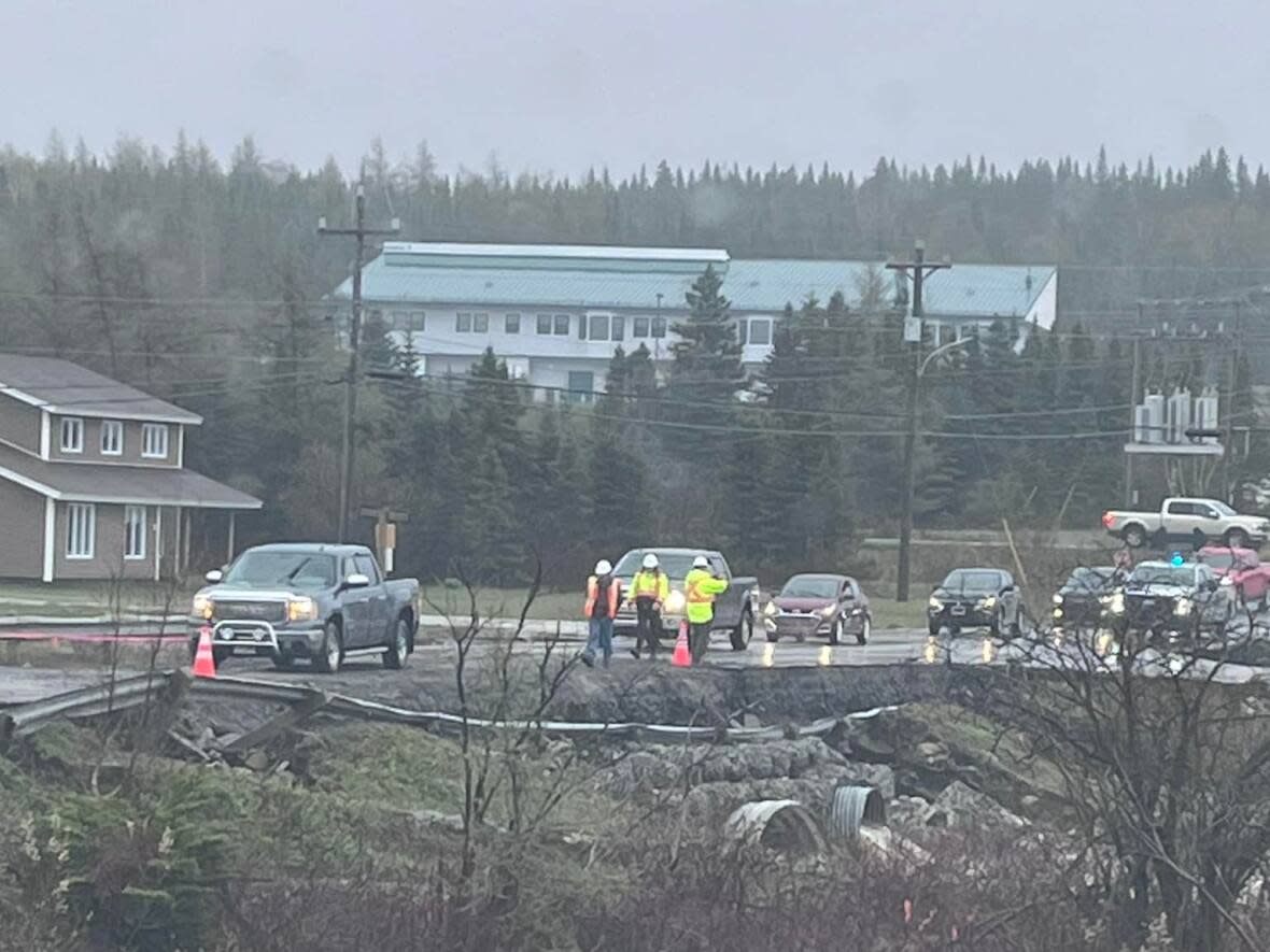 The bridge over Eastern Brook between Roddickton and Bide Arm reopened Friday morning to one lane of traffic. (Town of Roddickton-Bide Arm/Facebook - image credit)