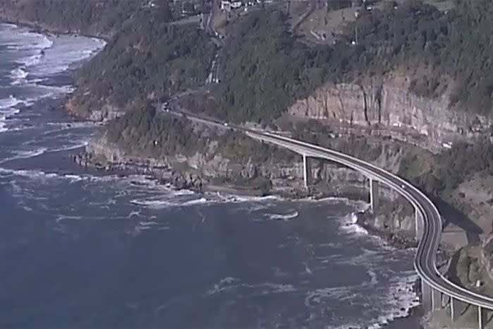 The vehicle tumbled off the Sea Cliff Bridge near Wollongong. Image: 7 News