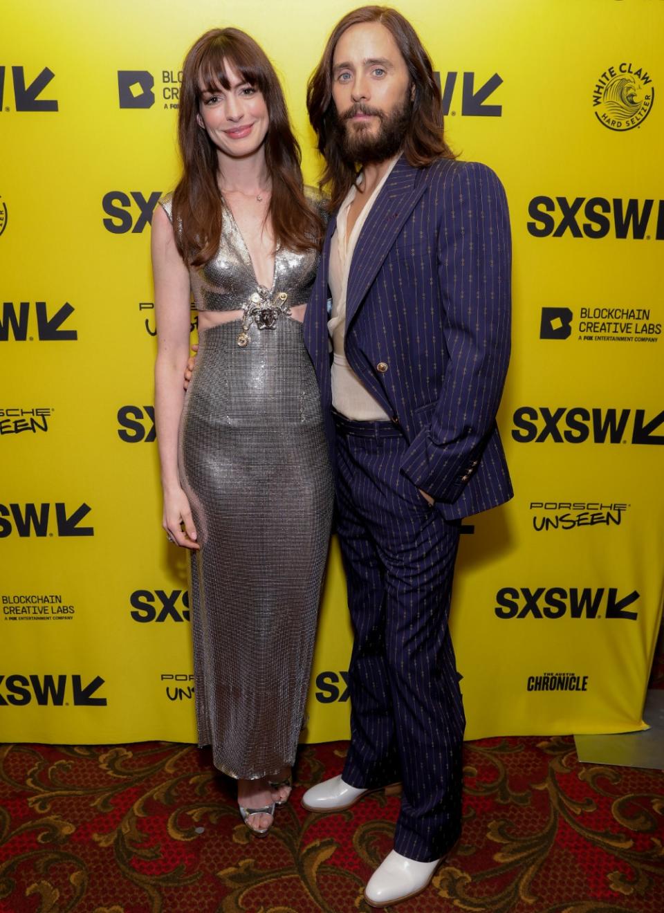 Anne Hathaway Nude - SXSW: Anne Hathaway and Jared Leto Hit the Red Carpet for 'WeCrashed'  Premiere